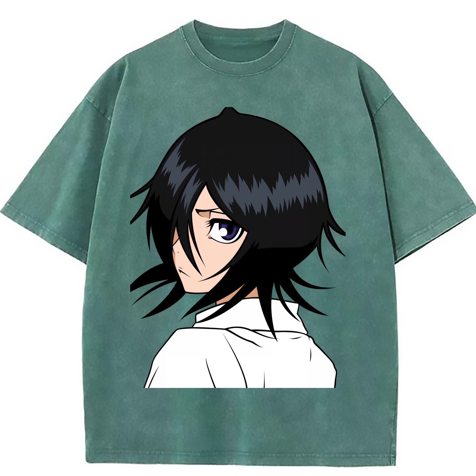 （画像用） ブリーチ 朽木ルキア BLEACH Kuchiki Rukia 綿100% ヴィンテージ風 半袖Tシャツ（フロントプリント）